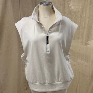 Athleta White Sleeveless Zip-Up Vest Allyson Felix collection